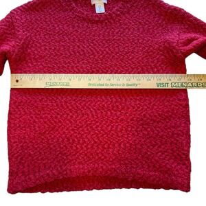 Yet Again Textured Knit Sweater Pullover‎ Cozy Casual Red Small